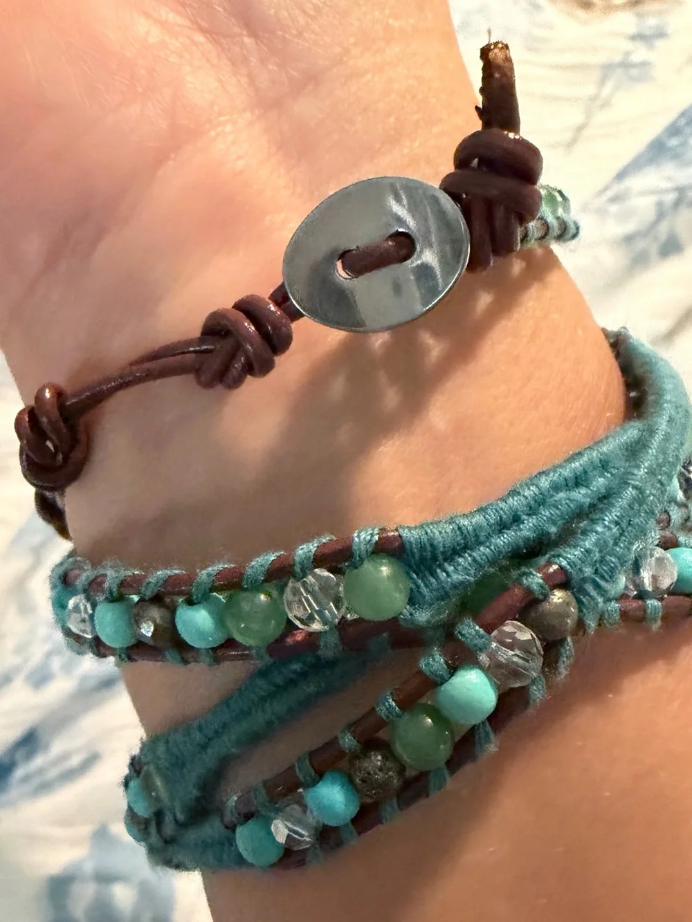 Turquoise Beaded Wrap Bracelet - Women Jewelry